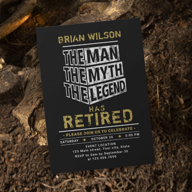 Invitation L'Homme Le Mythe Le Parti de la retraite légendair (The Man The Myth The Legend Retirement Party Invitation)