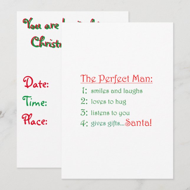 Invitation L'homme parfait (Devant / Derrière)