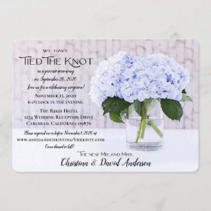 Invitation L'Hortensia Bleu Nous Nous Sommes Mariés