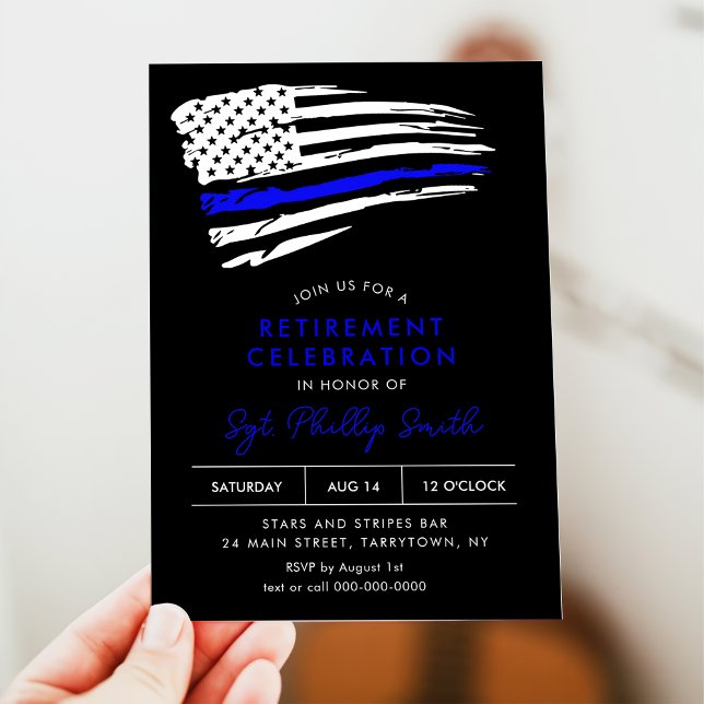 Invitation LIBERTÉ Police Parti de retraite militaire (Créateur téléchargé)