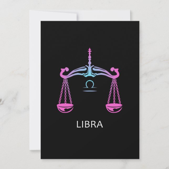Invitation Libra Zodiac Signal Balance Design Cadeau Annivers (Devant)