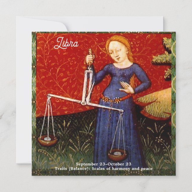Invitation Libra Zodiac Signal Échelles Anniversaire (Devant)