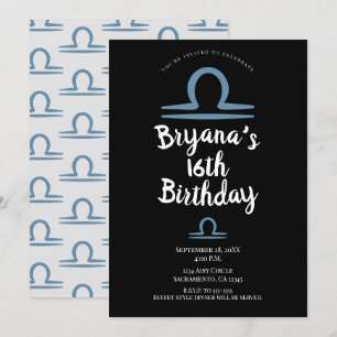 Invitation LIBRA Zodiaque Anniversaire Septembre Octobre Astr