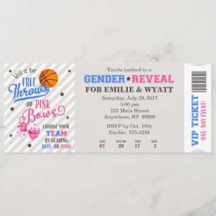 Invitation Libre Jeu ou Pink Bows Sexe Révéler Billet