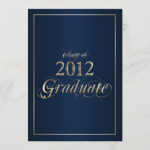 Invitation licenciée chique de marine et d'or 2012
