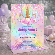 Licorne arc-en-ciel mignonne gouttes rose aqua ann