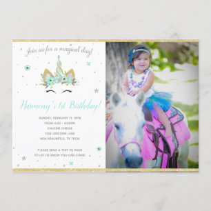 Invitation Licorne Fantastique 7X5