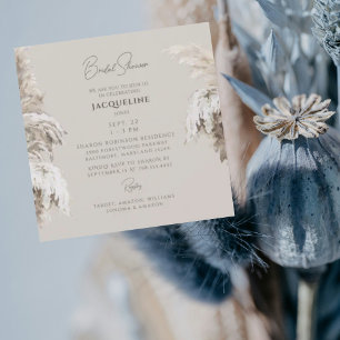 Invitation Lieux de Rêve Bohème Crème Carré Mariage Bapteme