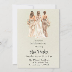 Invitation Light Green Bridesmaitres Bachelorette Party