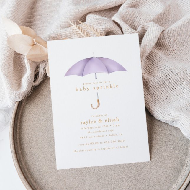 Invitation Light Purple Girl Baby Sprinkle Shower Event | (Créateur téléchargé)