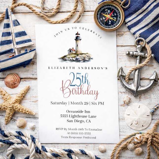 Invitation Lighthouse 25th Birthday (Créateur téléchargé)