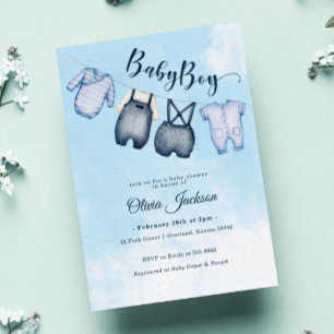 Invitation Ligne bleue Vêtements pour bébés Sky Boy Baby show