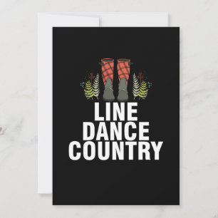 Invitation Ligne Danse Pays Carré Danse Ligne Danser Cadeau