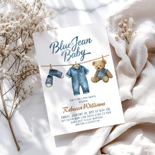 Invitation Ligne de Vestiaire Occidentale Denim Baby shower B
