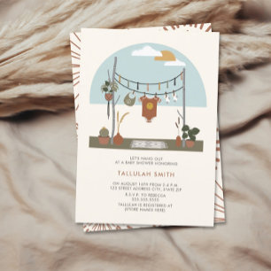 Invitation Ligne de Vêtements les années 70 Plante Rétro Baby