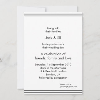 Invitation Ligne simple (blanc) 5x7
