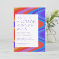 Lignes courbes super Unique Mariage rouge bleu rét