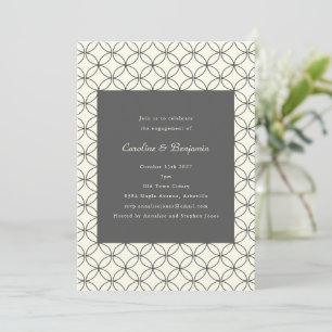 Invitation Lignes Crème de Mariage de Style Moderne Milieu de