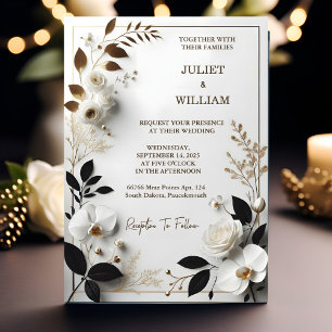 Invitation Lignes Formal Simple Classique Élégant Mariage Bla