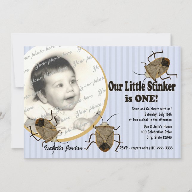 Invitation Lil Stinker 1er anniversaire (Devant)