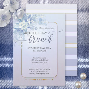 Invitation Lilac Aquarelle Floral Mothers Day Brunch