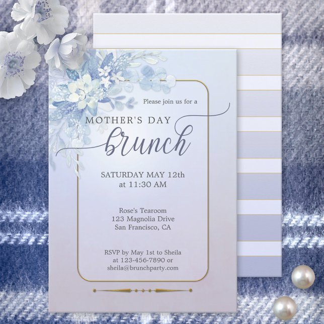 Invitation Lilac Aquarelle Floral Mothers Day Brunch (Créateur téléchargé)