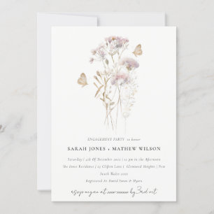 Invitation Lilac Boho Fleur sauvage Fern Fiançailles botaniqu