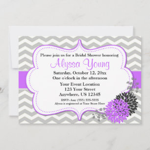 Invitation Lilac Chevron Gray and Purple