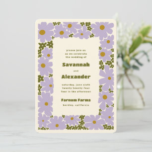Invitation Lilac et la forêt Vert Super Blooms Boho Mariage