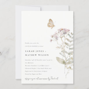 Invitation Lilac Fleur sauvage Fern Botanical Couples Douche