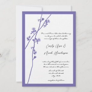 Invitation Lilac Fleur Wild Branche Mariage Invite
