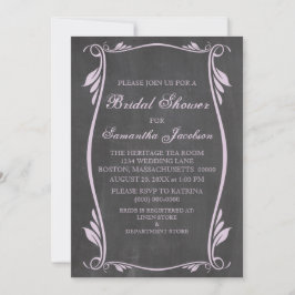 Invitation Lilac Flourish Chalkboard Fête des mariées Invitat
