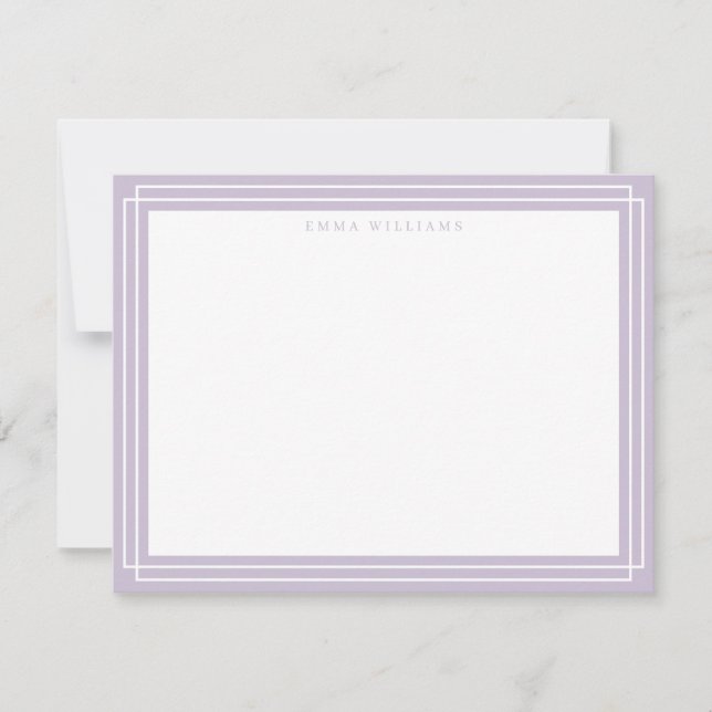 Invitation Lilac Frame Note Card (Devant)