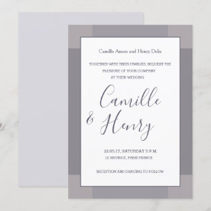 Invitation Lilac gris blanc brillant élégant mariage moderne