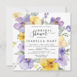 Invitation Lilac Lavande Jaune Purple Fête des mariées Floral