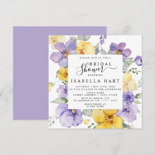 Invitation Lilac Lavande Jaune Purple Fête des mariées Floral