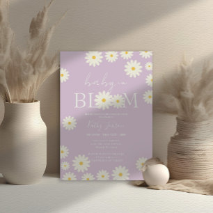 Invitation Lilac Lavender Daisy Baby dans une douche en fleur