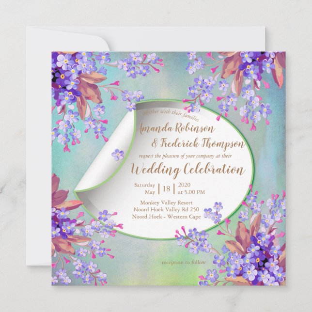 Invitation Lilac Lavender Mariage (Devant)