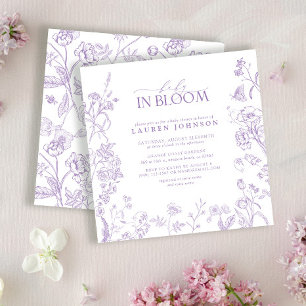 Invitation Lilac Lavender Victorian Floral Baby In Bloom
