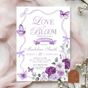 Invitation Lilac Purple Floral Amour dans la Fête des mariées