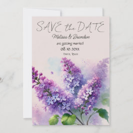 Invitation Lilac Purple Floral Mariage rustique Enregistrer l