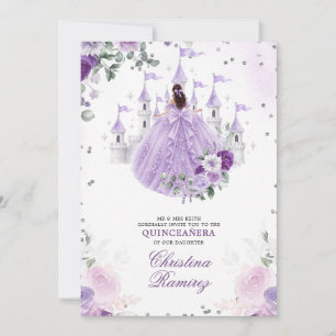 Invitation Lilac Purple Princess Conte de Fées Château Quince