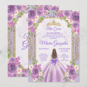Invitation Lilac Rose Mexicaine Fille 15e anniversaire 1 Invi