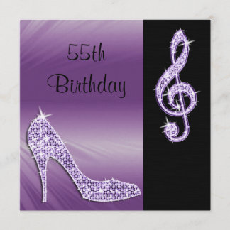 Invitation Lilac Stiletto & Treble Cleft 55e anniversaire