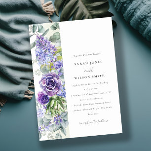 Invitation Lilac Succulent Eucalyptus Mariage de cadre botani