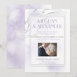 Invitation Lilac Watercolor Splash Willow Branch Cadre photo