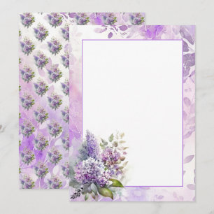 Invitation Lilacs d'aquarelle et blanc floral d'Hydrangea