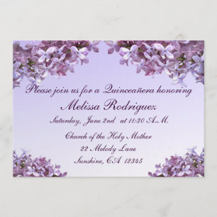 Invitation lilas de Quinceanera