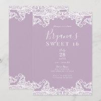 Lilas Mauve & Blanc Dentelle Élégante Fête Douce 1