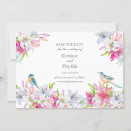 Invitation Lilies mariage aquarelle Enregistrer la date Invit